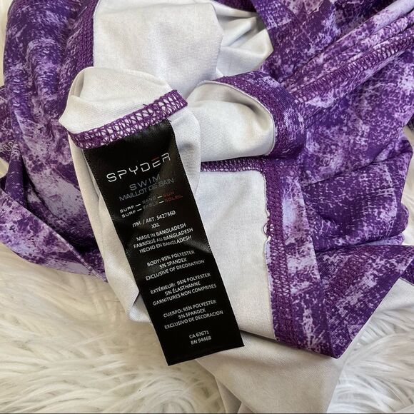 NEW SPYDER SWIM purple rush guard long sleeves UPF30+ multicam XXL - Picture 11 of 15